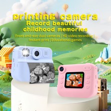 Watch Gear KDC-030D 2.0 Inç Mini Çocuk Anında Kamera Hd Çift Lensli Dijital Kamera Fotoğraf Yazıcısı, 32G Tf Kart + Kart Okuyucu-Mor (Yurt Dışından)