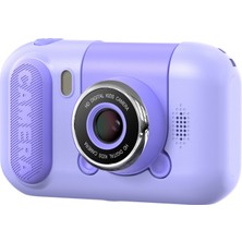 Watch Gear F79 2,4 Inç Hd Çocuk Kamera Çevirme Lensi Akıllı Odaklama Dijital Kamera Video Kamera (Tripodsuz)-Mor (Yurt Dışından)
