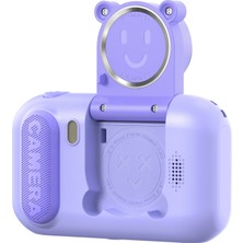 Watch Gear F79 2,4 Inç Hd Çocuk Kamera Çevirme Lensi Akıllı Odaklama Dijital Kamera Video Kamera (Tripodsuz)-Mor (Yurt Dışından)
