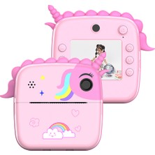 Watch Gear A20 2,4 Inç Ekranlı Çocuk Anında Kamera Şarj Edilebilir Fotoğraf Baskı Kamerası Oyuncak-Pembe (Yurt Dışından)