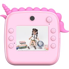 Watch Gear A20 2,4 Inç Ekranlı Çocuk Anında Kamera Şarj Edilebilir Fotoğraf Baskı Kamerası Oyuncak-Pembe (Yurt Dışından)