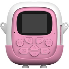 Watch Gear A19B Karikatür Tasarım 2.0 Inç Ekran Mini Çocuk Hd Dijital Kamera 32G Tf Kart + Kart Okuyucu ile Anında Fotoğraf Yazıcısı-Pembe (Yurt Dışından)