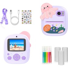 Watch Gear P8 Çocuk Kamerası Çift Lensli Anında Baskı 2,4 Inç IPS Ekran Video Kaydedici, 32GB Kart + Kart Okuyucu ile (Yurt Dışından)