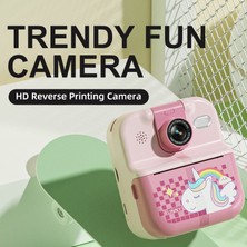 Watch Gear P02 2.4 Inç Anında Baskı Kamerası Karikatür Hayvan Deseni Flip Lens Hd Kamera 32GB Kart + Kart Okuyucu ile Çocuklar Için-Yeşil (Yurt Dışından)