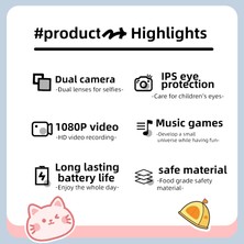 Watch Gear Y20 Karikatür Uzay Kedisi 2.0 Inç Ekran Kamera Müzik ve Oyun ile Şarj Edilebilir Çocuk Kamera Oyuncak-Uzay Kedisi/pembe (Yurt Dışından)