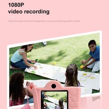 Watch Gear KDC-0026A 2 Inç Ekran Çocuk Eğitim Kamerası Çocuk Video Kamera Oyuncak-Mavi (Yurt Dışından)