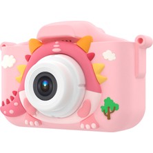 Watch Gear X12S Çocuk Kamera Oyuncak Karikatür Dinozor Çocuk Fotoğraf Video Kaydedici 32G Tf Kart + Kart Okuyucu (Ce Sertifikalı) - Pembe (Yurt Dışından)