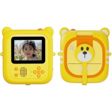 Watch Gear Çocuklar Için D2 2,4 Inç Anında Baskı Kamerası Hd Çevirmeli Lens Renkli Fotoğraf Baskı Video Kaydedici-Sarı (Yurt Dışından)