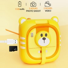 Watch Gear Çocuklar Için D2 2,4 Inç Anında Baskı Kamerası Hd Çevirmeli Lens Renkli Fotoğraf Baskı Video Kaydedici-Sarı (Yurt Dışından)