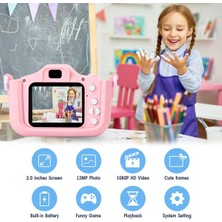 Watch Gear M8 2,0 Inç Hd Çift Kamera, 32GB Kart/kart Okuyuculu Dijital Kamera Karikatür Tasarımı-Pembe (Yurt Dışından)
