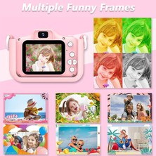 Watch Gear M8 2,0 Inç Hd Çift Kamera, 32GB Kart/kart Okuyuculu Dijital Kamera Karikatür Tasarımı-Pembe (Yurt Dışından)