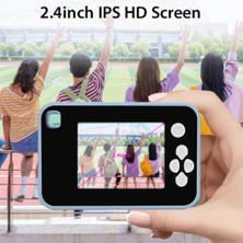 Watch Gear AC10 Hd Çift Lensli 2,4 Inç IPS Ekranlı Çocuk Kamerası, TRIPOD+32GB Hafıza Kartı-Mavi (Yurt Dışından)