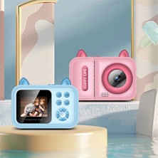Watch Gear S6 2.4-Inç Ekran Lovely Kids Çift Lensli Dijital Kamera Anında Fotoğraf Baskı Makinesi-Pembe (Yurt Dışından)