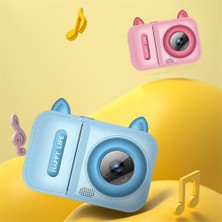Watch Gear S6 2.4-Inç Ekran Lovely Kids Çift Lensli Dijital Kamera Anında Fotoğraf Baskı Makinesi-Pembe (Yurt Dışından)