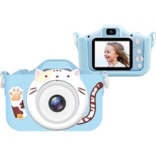 Watch Gear M8 2.0 Inç Hd Çift Kamera Dijital Çocuk Kamerası, Fotoğraf Video Oyunu Desteği Tf Kart-Mavi (Yurt Dışından)