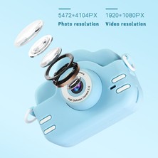Watch Gear A3X 2.0 Inç Ekran 1080 P Mini Dijital Kamera Karikatür Çift Lens Kamera Erken Eğitim Oyuncak Doğum Günü Hediyesi-Sarı (Yurt Dışından)