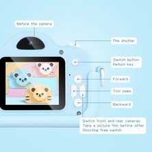 Watch Gear A3X 2.0 Inç Ekran 1080 P Mini Dijital Kamera Karikatür Çift Lens Kamera Erken Eğitim Oyuncak Doğum Günü Hediyesi-Sarı (Yurt Dışından)