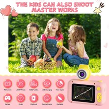 Watch Gear KDC-0025 2.0 Inç Ekranlı Mini Çocuk Kamerası 180 Derece Çevirmeli Lens Video Kaydedici, 32G Tf Kart + Kart Okuyucu Ile-Pembe (Yurt Dışından)