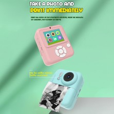 Watch Gear Q10 Çocuklar Için 2.4 Inç IPS Ekran Anında Baskı Kamerası Hd Çift Lensli Fotoğraf Baskısı Çocuk Kamerası-Mavi (Yurt Dışından)