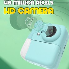 Watch Gear Q10 Çocuklar Için 2.4 Inç IPS Ekran Anında Baskı Kamerası Hd Çift Lensli Fotoğraf Baskısı Çocuk Kamerası-Mavi (Yurt Dışından)