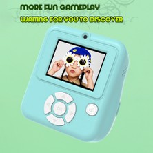 Watch Gear Q10 Çocuklar Için 2.4 Inç IPS Ekran Anında Baskı Kamerası Hd Çift Lensli Fotoğraf Baskısı Çocuk Kamerası-Mavi (Yurt Dışından)