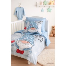 Mira Home Dijital Baskılı 3D Pamuklu Yenidoğan Bebek Nevresim Takımı Cute Gnome Blue