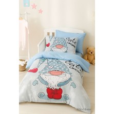 Mira Home Dijital Baskılı 3D Pamuklu Yenidoğan Bebek Nevresim Takımı Cute Gnome Blue