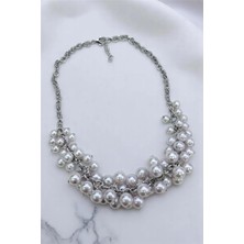 Salkım Çoklu Top Inci Boncuk Kolye