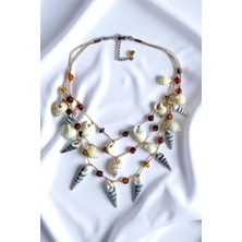 El Yapımı Doğal Deniz Kabuğu Ip Kolye