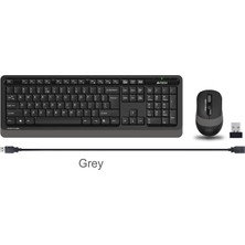A4Tech FG1010 Kablosuz Q Trk Optic Mouse Siyah/Gri Multimedya Klavye - Mouse Set
