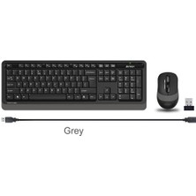 A4Tech FG1010 Kablosuz Q Trk Optic Mouse Siyah/Gri Multimedya Klavye - Mouse Set