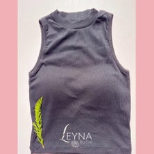 Kadın Fitilli Ribana Kumaş Sabit Pedli Balıkçı Yaka 4'lü Mavi, Yeşil, Beyaz, Siyah Crop Atlet