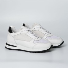 Albus Model Erkek Hakiki Deri Beyaz Sneaker