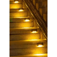 Güneş Enerjili Köşebent LED Lamba, Bahçe ve Veranda Aydınlatması, Sarı Renk