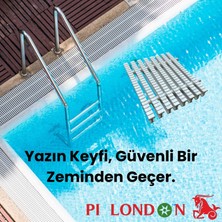 Pi London Havuz Savak Izgarası Çift Geçmeli Kaymaz Dayanıklı Drenaj Su Tahliye Kolay Montaj 10 Metre