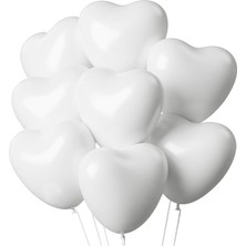 Kalp Balon Beyaz Lateks 25'li
