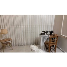 Nivemeshome Mevra Altın Çizgili 1/3 Sık Pileli Tül Perde Apm