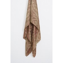 Mooncorn Liva Desen Shine Line Şal Mürdüm-Somon