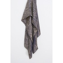 Mooncorn Liva Desen Shine Line Şal Lacivert-Bej