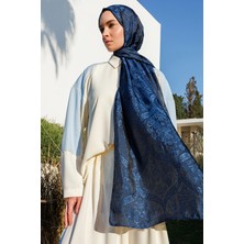 Soler Desen Shine Line Şal Siyah-Indigo