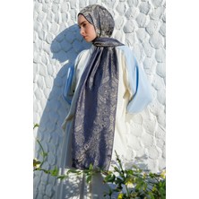 Soler Desen Shine Line Şal Lacivert-Bej