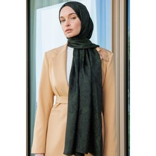 Mooncorn Soler Desen Shine Line Şal Siyah-Haki