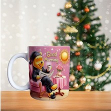 Winnie The Pooh - Sabah Kahve ve Gazete Keyfi - Çizgi Karakter Temalı Porselen Kupa
