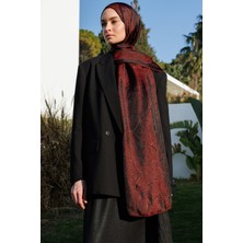 Vera Desen Shine Line Şal Siyah-Bordo
