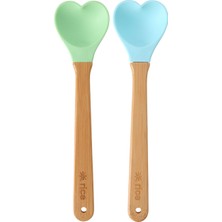 Silikon Mini Kalp Kaşık - Mint ve Yeşil