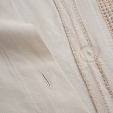 Ecocotton Ikra Battal Boy Nevresim Takımı  Organik Pamuk Dokuma Krem-Bej 240 x 220  cm