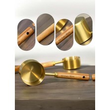 Paslanmaz Çelik 80 ml Ölçü Kaşığı, Ahşap Saplı, Şık ve Dayanıklı, Mutfak Gereci