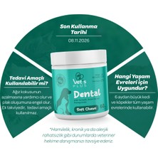 Vet's Plus Dental Çiğnenebilir Tablet 60'lı (Kedi ve Köpekler için Diş Bakımı)