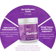 Vet's Plus Sterilised Çiğnenebilir Tablet 60'lı (Kısır Kediler için Yaban Mersinli Urinary Destek)