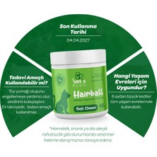 Vet's Plus Hairball Çiğnenebilir Tablet 60'lı (Malt ve Kionalı Tüy Yumağı Önleyici)